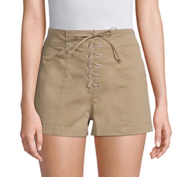 A.L.C. Khaki Lace-Up Shorts Size 2